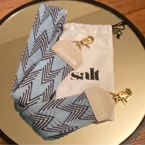 Salt Blue and White Chevron Strap